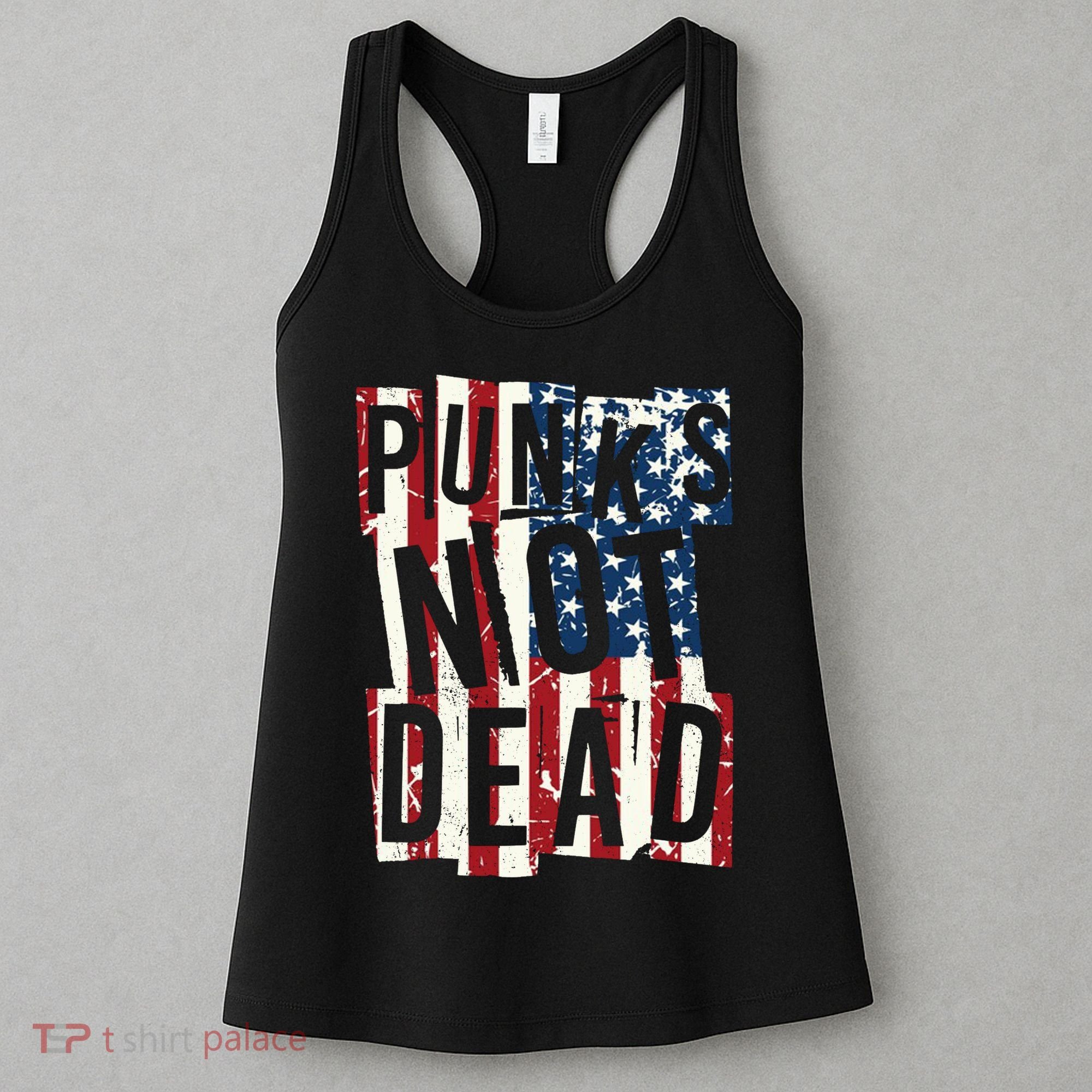 Punks Not Dead USA American Flag Women's Tank Top