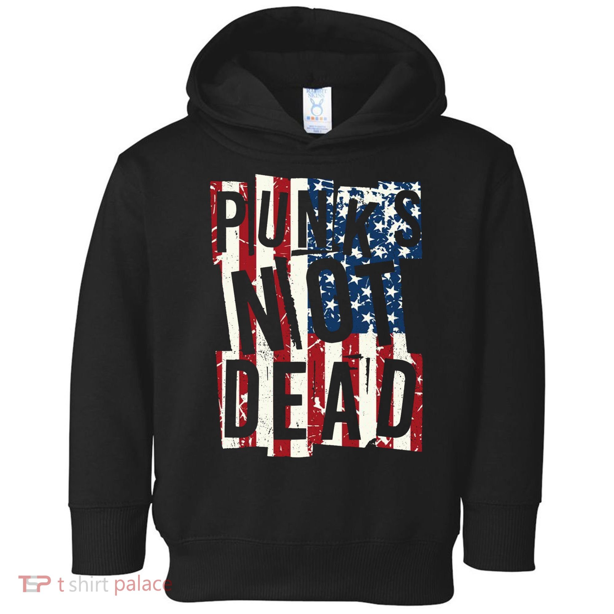 Punks Not Dead USA American Flag Toddler Hoodie