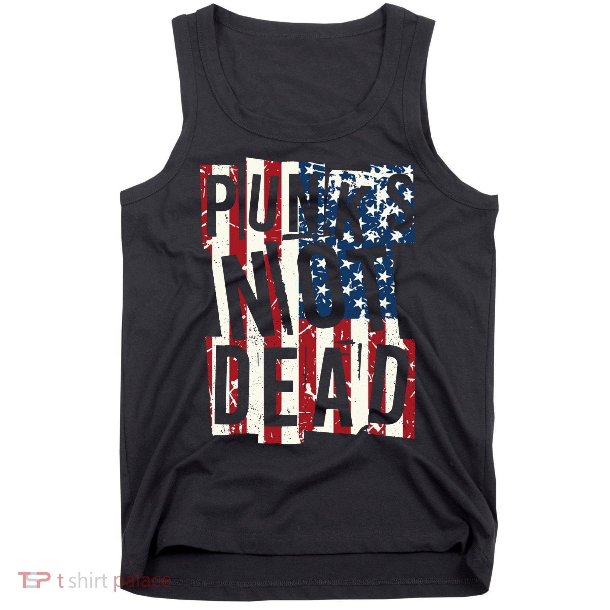 Punks Not Dead USA American Flag Tank Top