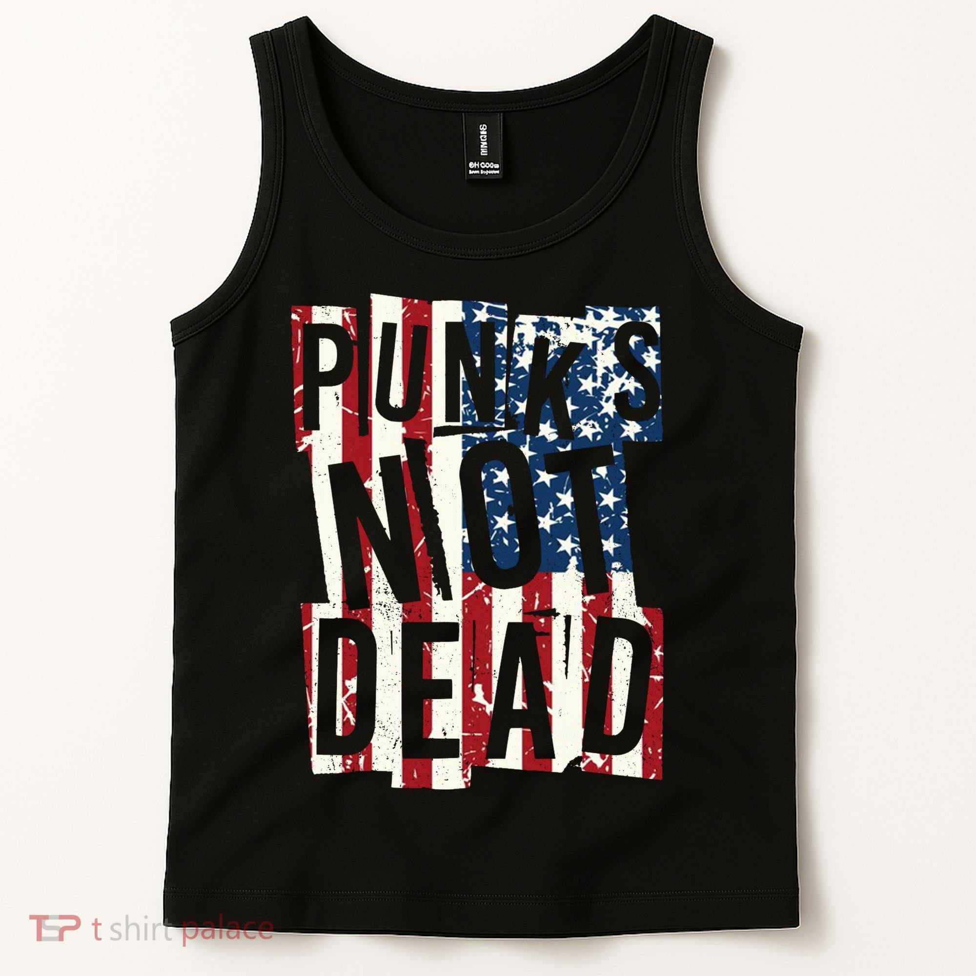 Punks Not Dead USA American Flag Tank Top