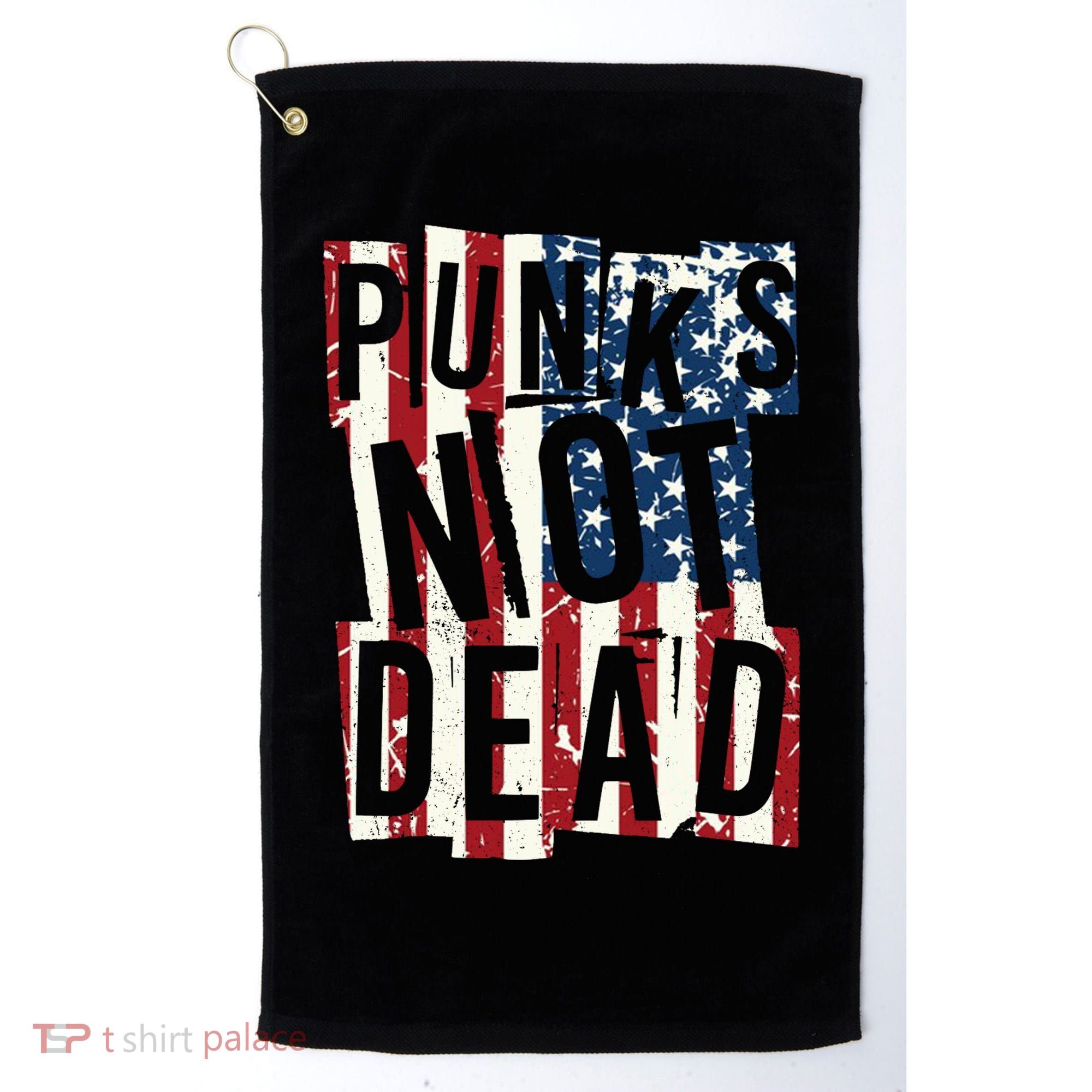 Punks Not Dead USA American Flag Golf Towel
