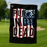 Punks Not Dead USA American Flag Golf Towel thumb 1