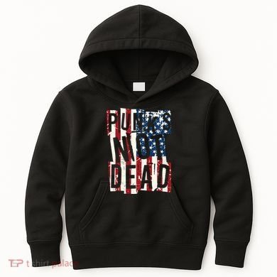 Punks Not Dead USA American Flag Kids Hoodie