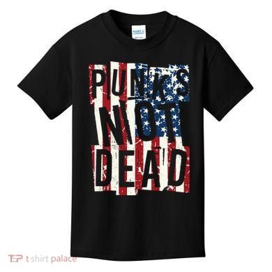 Punks Not Dead USA American Flag Kids T-Shirt