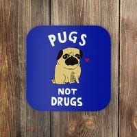 Pugs Not Drugs Funny Present For Dog Lover Pets Coaster thumb 0