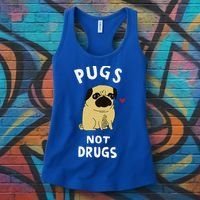 Pugs Not Drugs Funny Present For Dog Lover Pets Women's Tank Top thumb 3