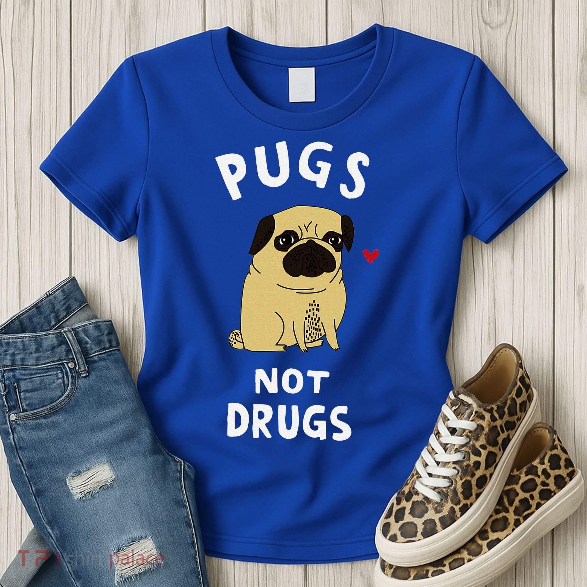 Pugs Not Drugs Funny Present For Dog Lover Pets Women's T-Shirt