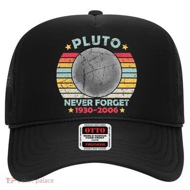 Pluto Never Forget Funny Space Vintage Retro Astronomy Hat