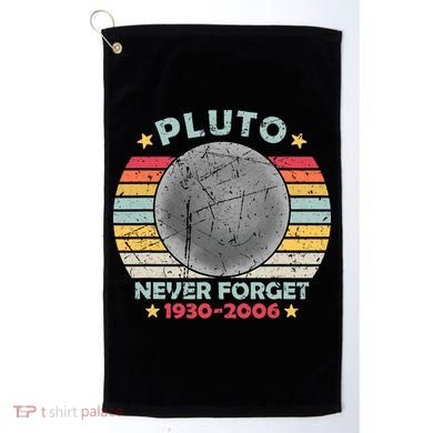 Pluto Never Forget Funny Space Vintage Retro Astronomy Golf Towel