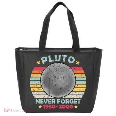 Pluto Never Forget Funny Space Vintage Retro Astronomy Tote Bag