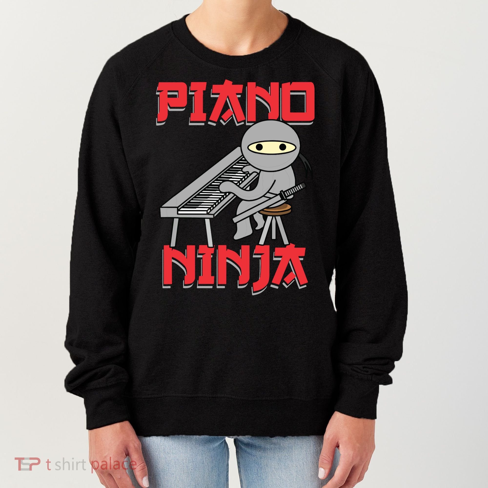 Piano Ninja Funny Keyboard Player Pianist Gift Women's Sweatshirt