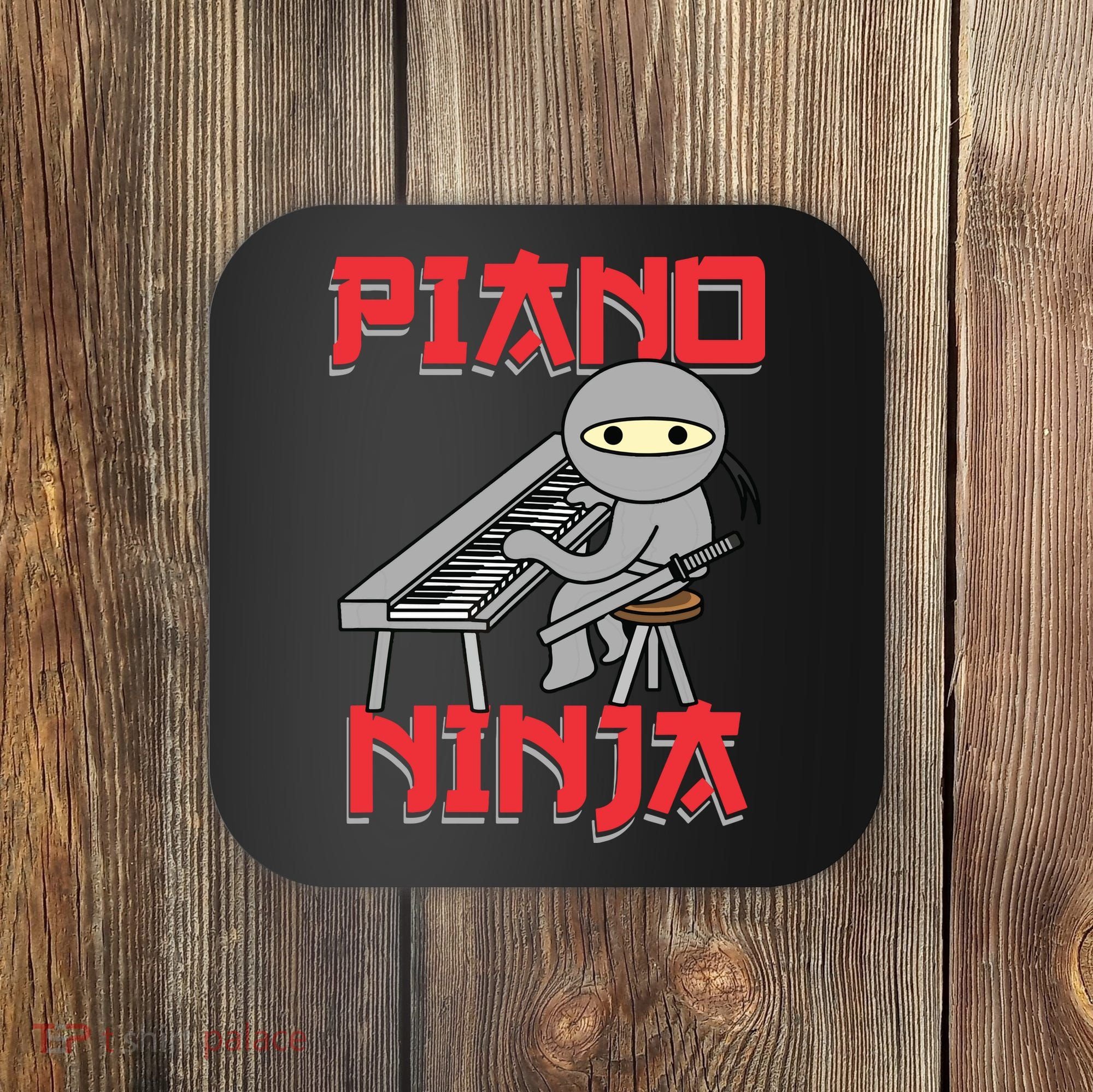 Piano Ninja Funny Keyboard Player Pianist Gift Coaster