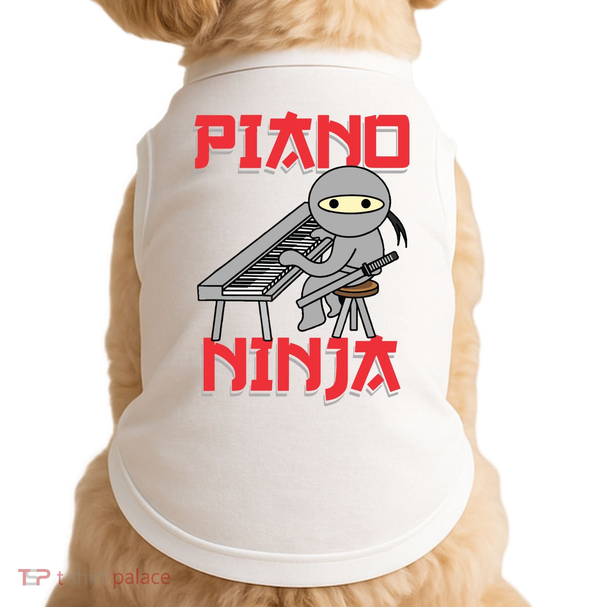 Piano Ninja Funny Keyboard Player Pianist Gift Doggie Tank
