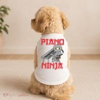 Piano Ninja Funny Keyboard Player Pianist Gift Doggie Tank thumb 2