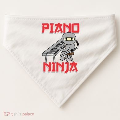 Piano Ninja Funny Keyboard Player Pianist Gift USA-Made Doggie Bandana