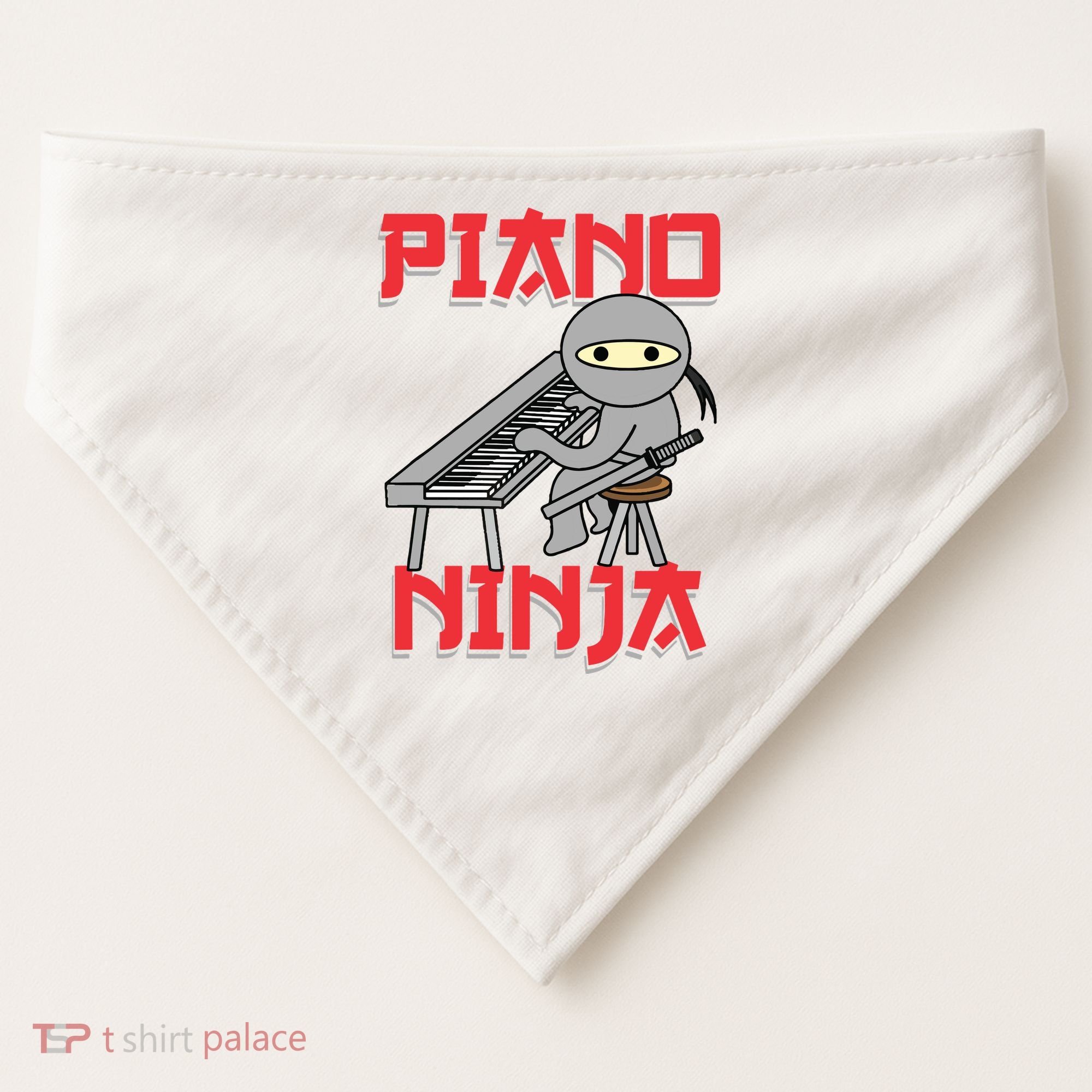 Piano Ninja Funny Keyboard Player Pianist Gift USA-Made Doggie Bandana
