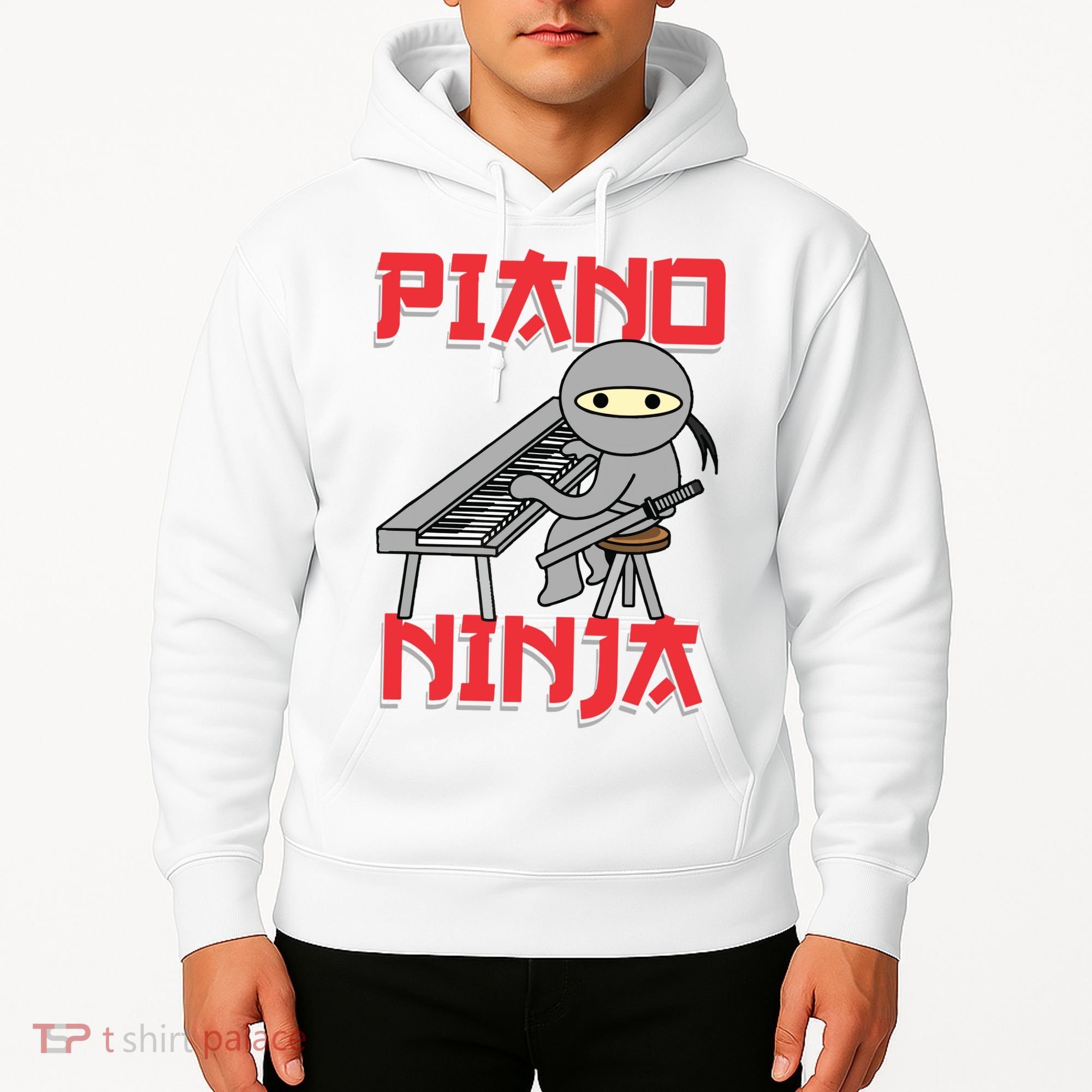 Piano Ninja Funny Keyboard Player Pianist Gift Hoodie