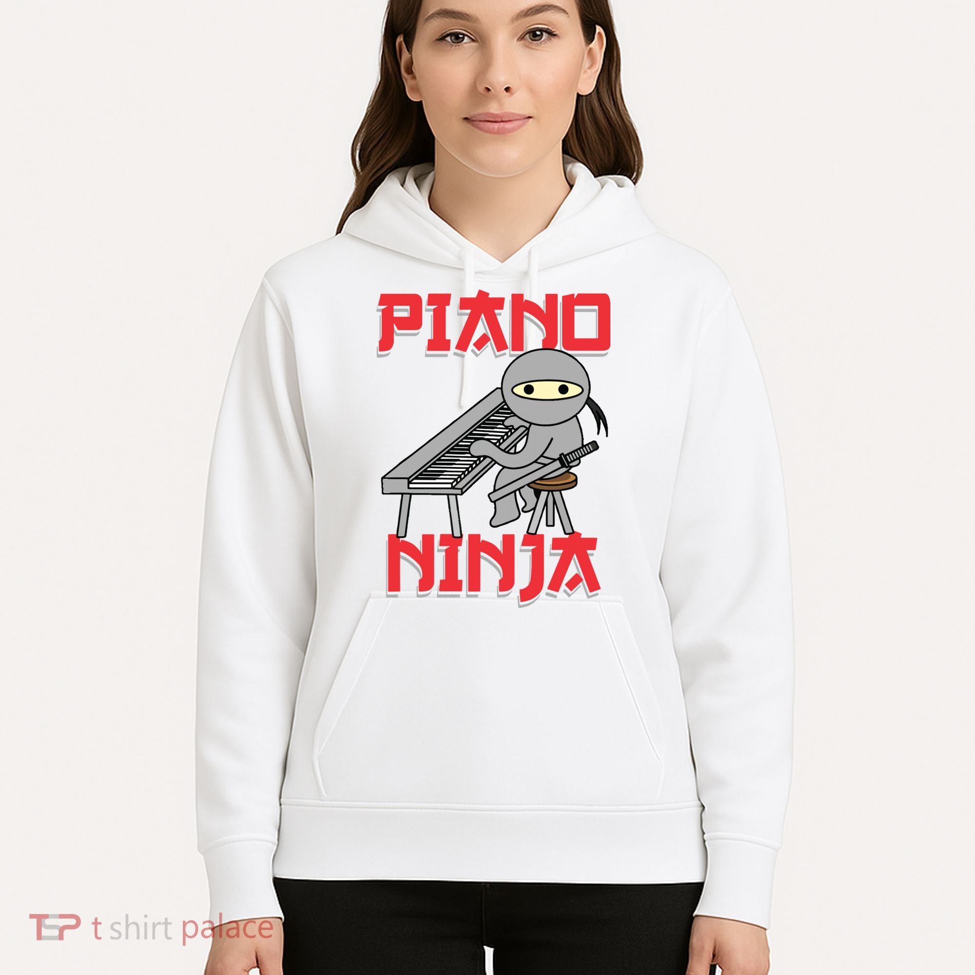 Piano Ninja Funny Keyboard Player Pianist Gift Hoodie