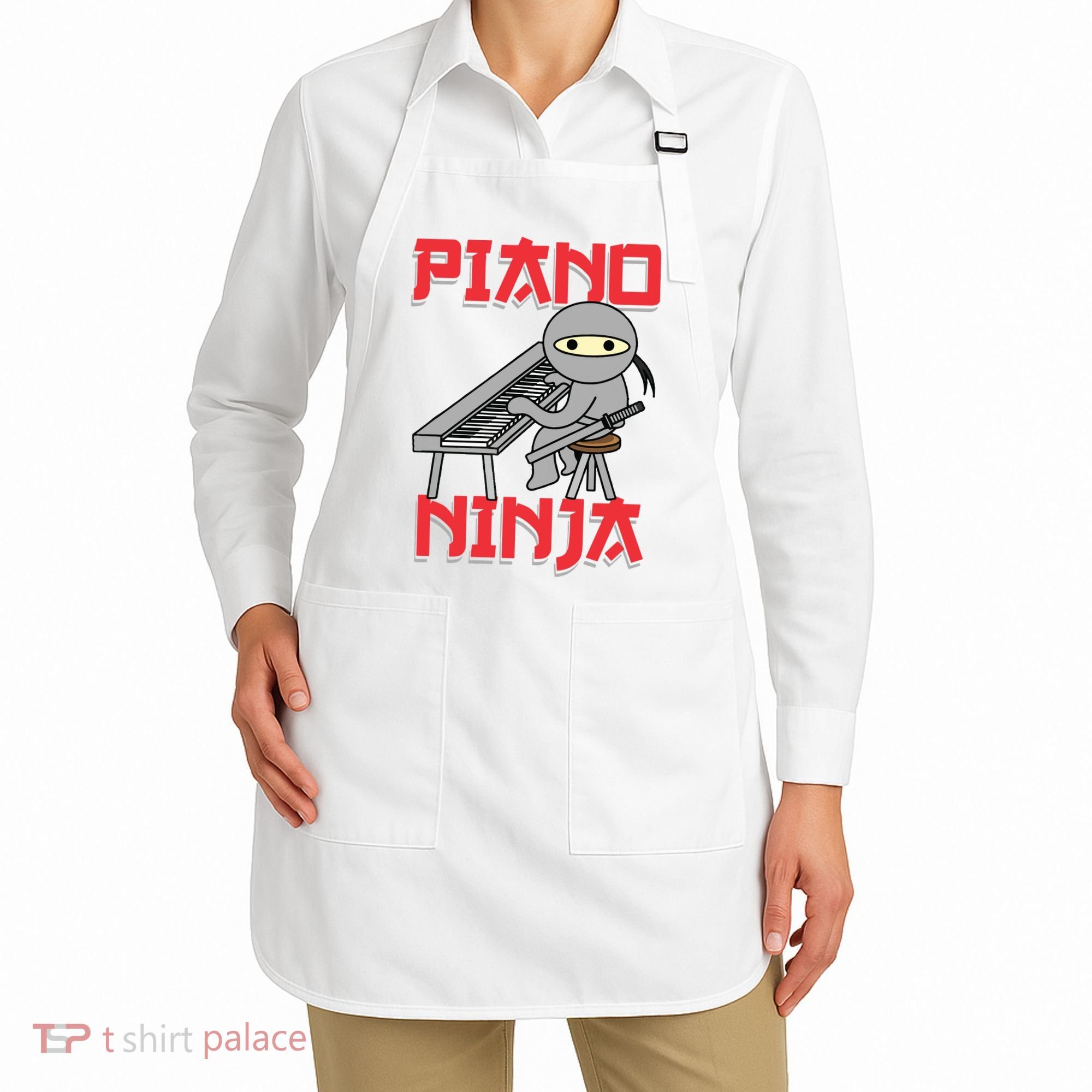 Piano Ninja Funny Keyboard Player Pianist Gift Apron