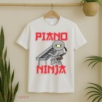 Piano Ninja Funny Keyboard Player Pianist Gift T-Shirt thumb 2
