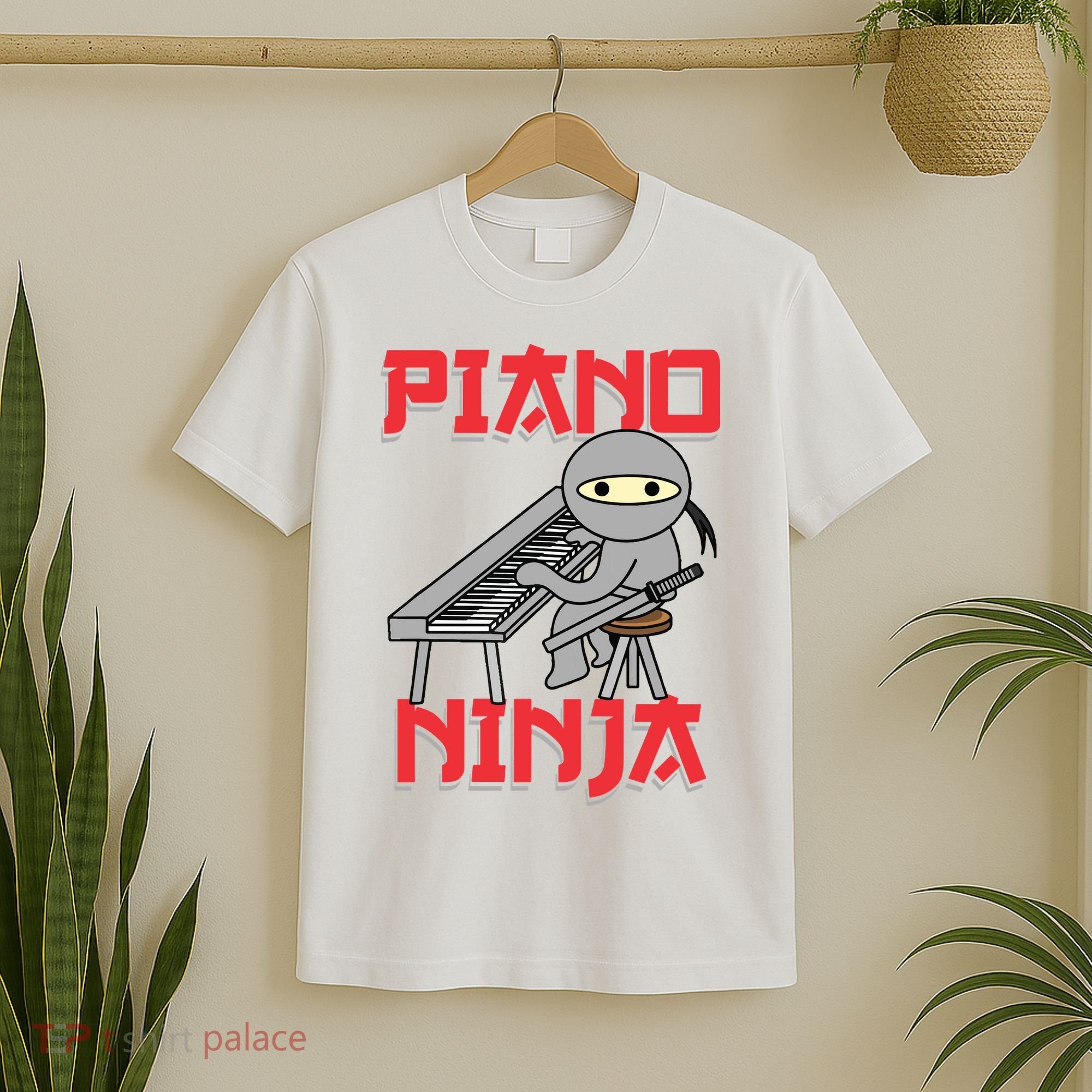 Piano Ninja Funny Keyboard Player Pianist Gift T-Shirt