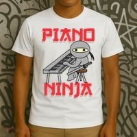 Piano Ninja Funny Keyboard Player Pianist Gift T-Shirt thumb 3