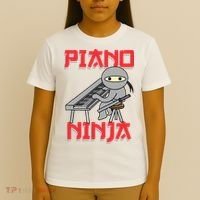 Piano Ninja Funny Keyboard Player Pianist Gift T-Shirt thumb 4