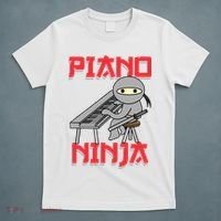 Piano Ninja Funny Keyboard Player Pianist Gift T-Shirt thumb 5