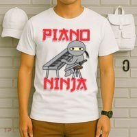 Piano Ninja Funny Keyboard Player Pianist Gift T-Shirt thumb 6