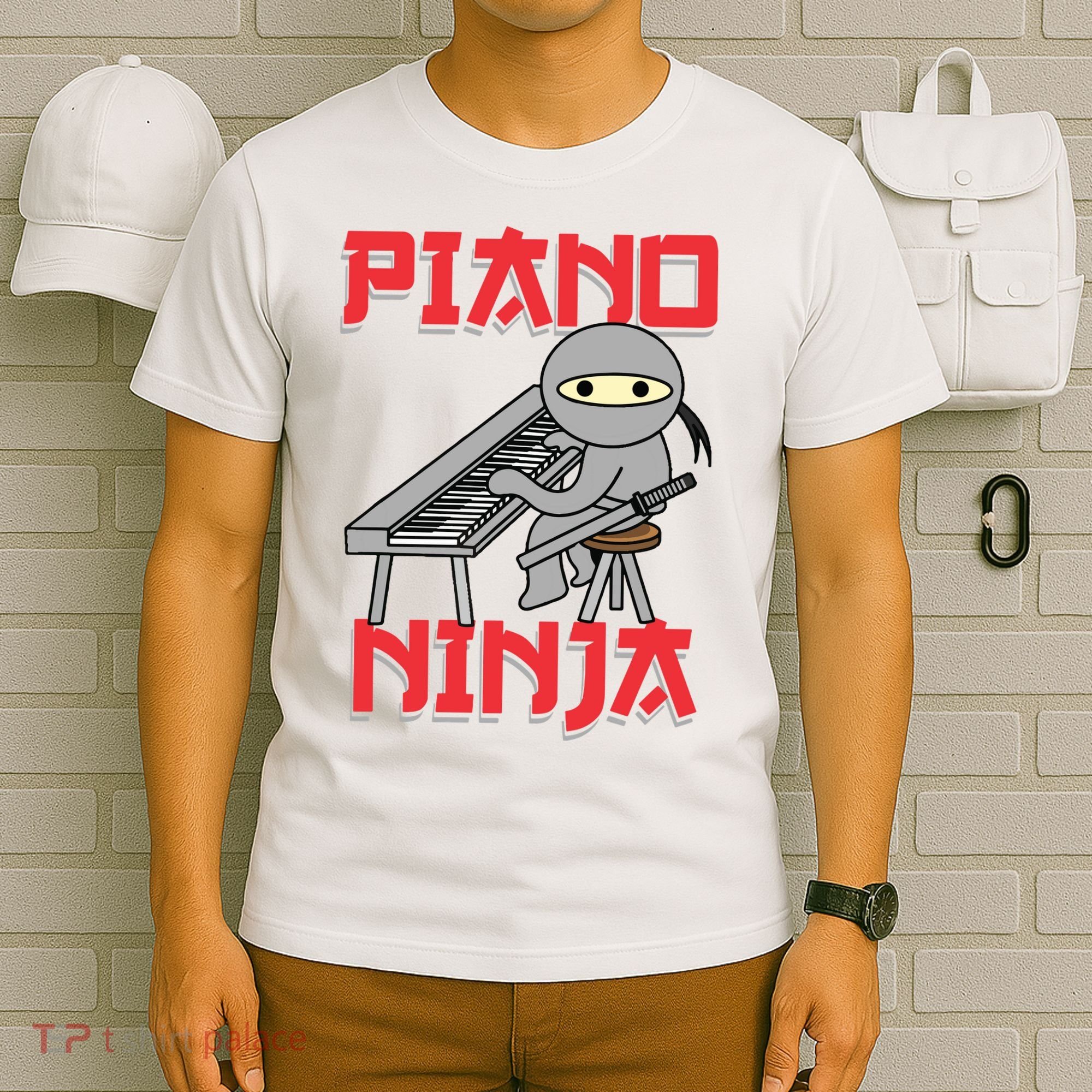 Piano Ninja Funny Keyboard Player Pianist Gift T-Shirt
