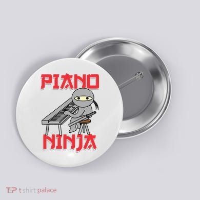 Piano Ninja Funny Keyboard Player Pianist Gift Button
