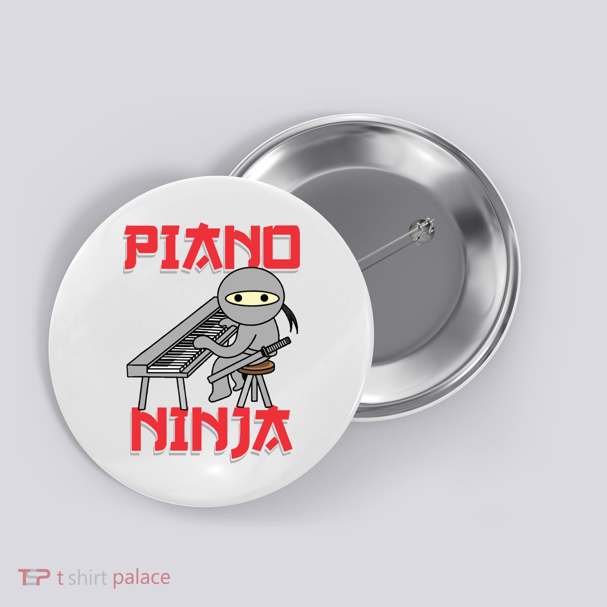 Piano Ninja Funny Keyboard Player Pianist Gift Button