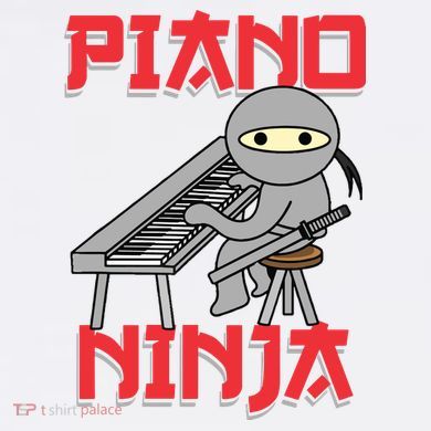 Piano Ninja Funny Keyboard Player Pianist Gift Button