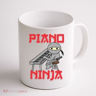 Piano Ninja Funny Keyboard Player Pianist Gift Coffee Mug back