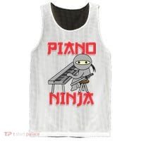 Piano Ninja Funny Keyboard Player Pianist Gift Mesh Reversible Basketball Jersey Tank thumb 0