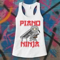 Piano Ninja Funny Keyboard Player Pianist Gift Women's Tank Top thumb 3