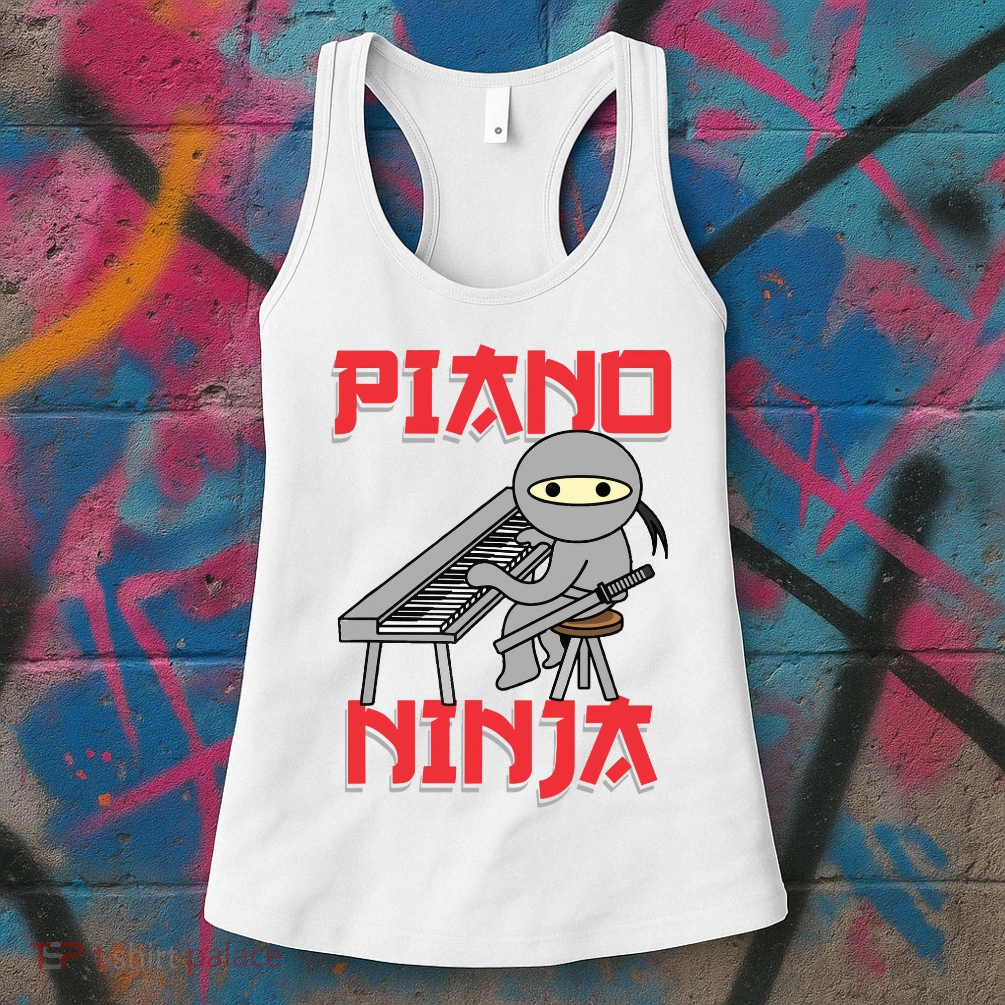 Piano Ninja Funny Keyboard Player Pianist Gift Women's Tank Top