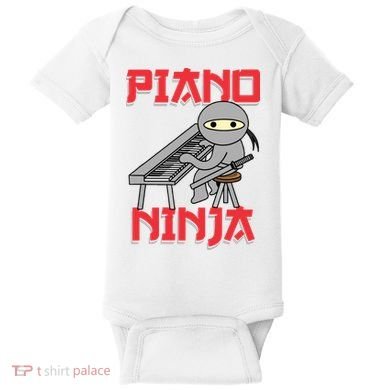 Piano Ninja Funny Keyboard Player Pianist Gift Baby Bodysuit