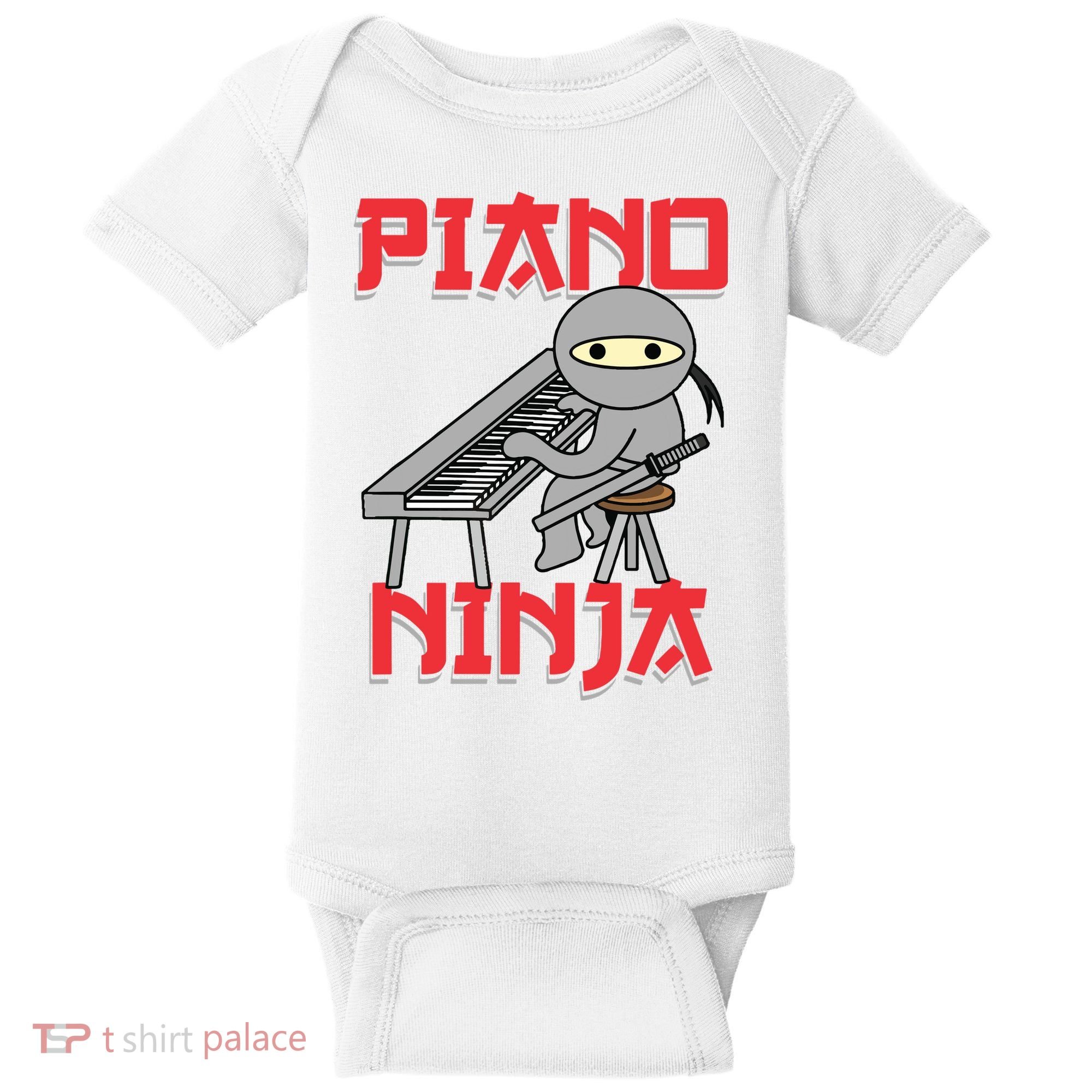 Piano Ninja Funny Keyboard Player Pianist Gift Baby Bodysuit