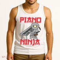 Piano Ninja Funny Keyboard Player Pianist Gift Tank Top thumb 3