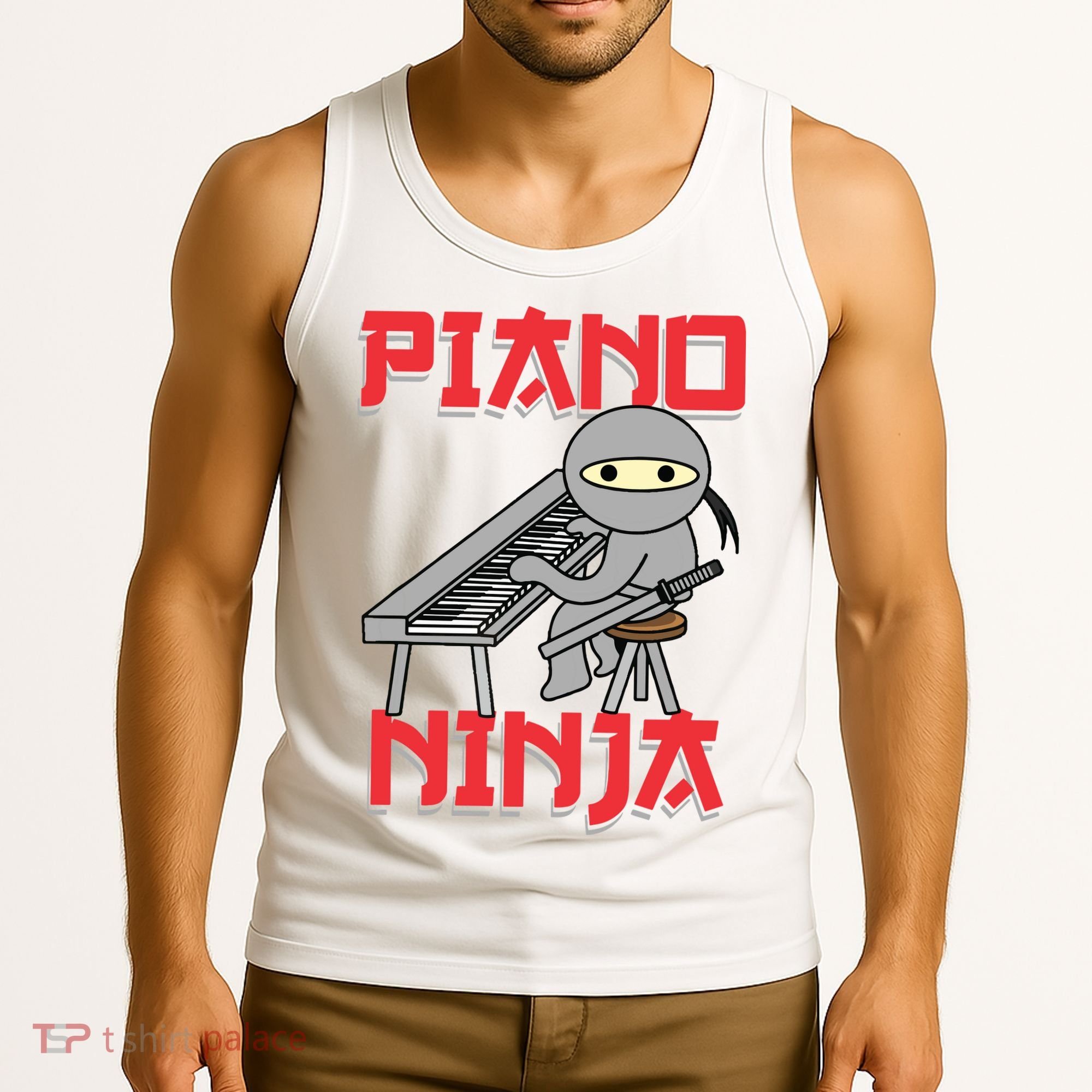 Piano Ninja Funny Keyboard Player Pianist Gift Tank Top