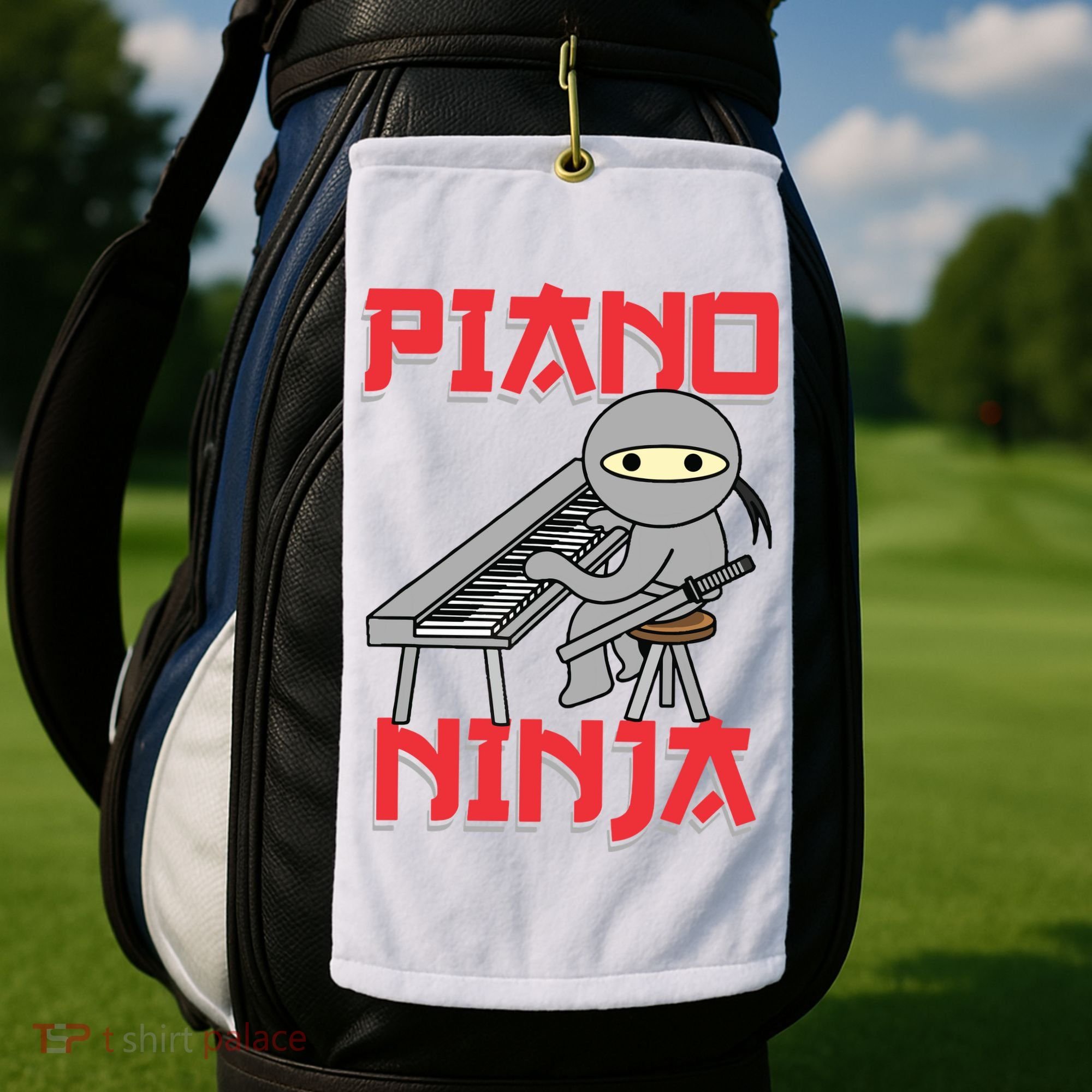 Piano Ninja Funny Keyboard Player Pianist Gift Golf Towel