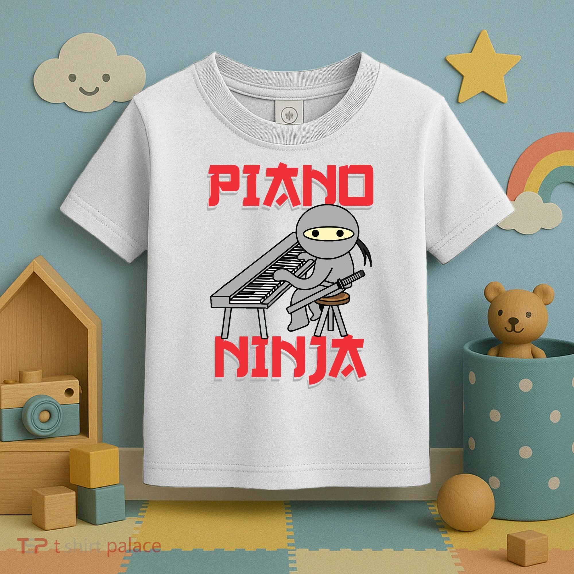 Piano Ninja Funny Keyboard Player Pianist Gift Toddler T-Shirt