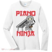 Piano Ninja Funny Keyboard Player Pianist Gift Women's Long Sleeve Shirt thumb 0