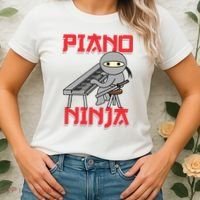 Piano Ninja Funny Keyboard Player Pianist Gift Women's T-Shirt thumb 2