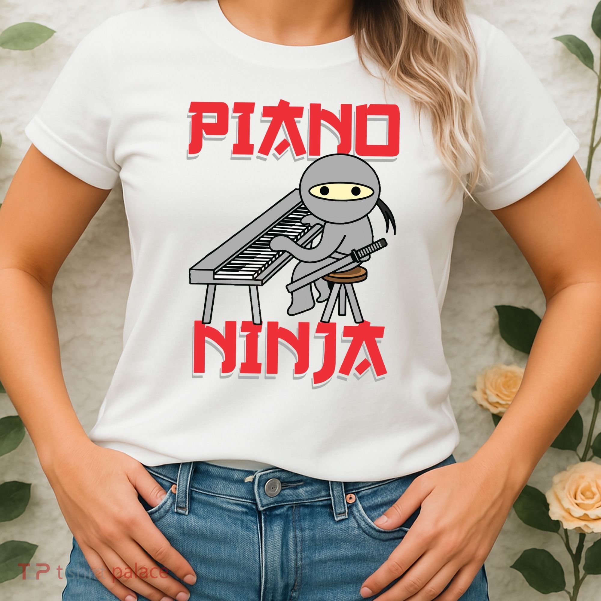 Piano Ninja Funny Keyboard Player Pianist Gift Women's T-Shirt