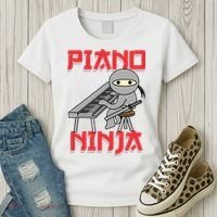 Piano Ninja Funny Keyboard Player Pianist Gift Women's T-Shirt thumb 3