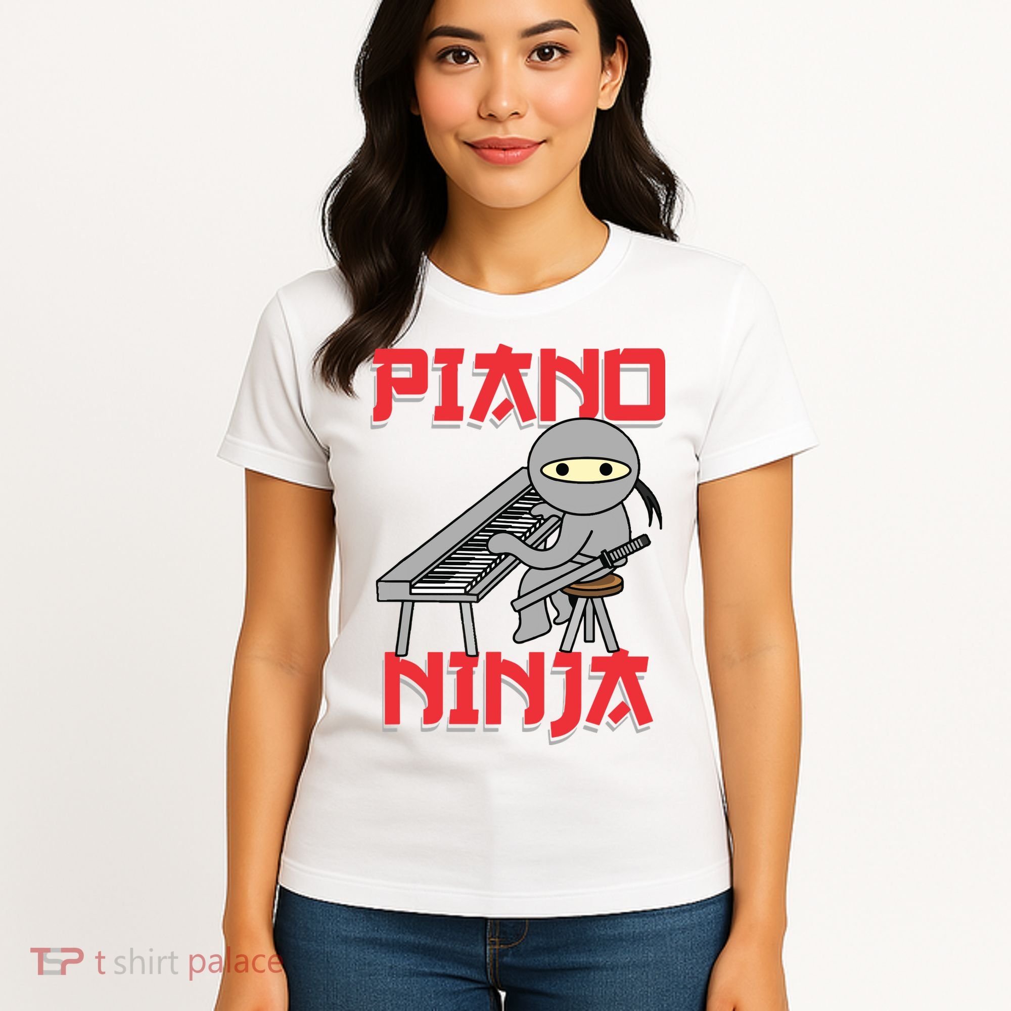 Piano Ninja Funny Keyboard Player Pianist Gift Women's T-Shirt