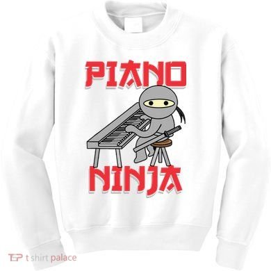 Piano Ninja Funny Keyboard Player Pianist Gift Kids Sweatshirt