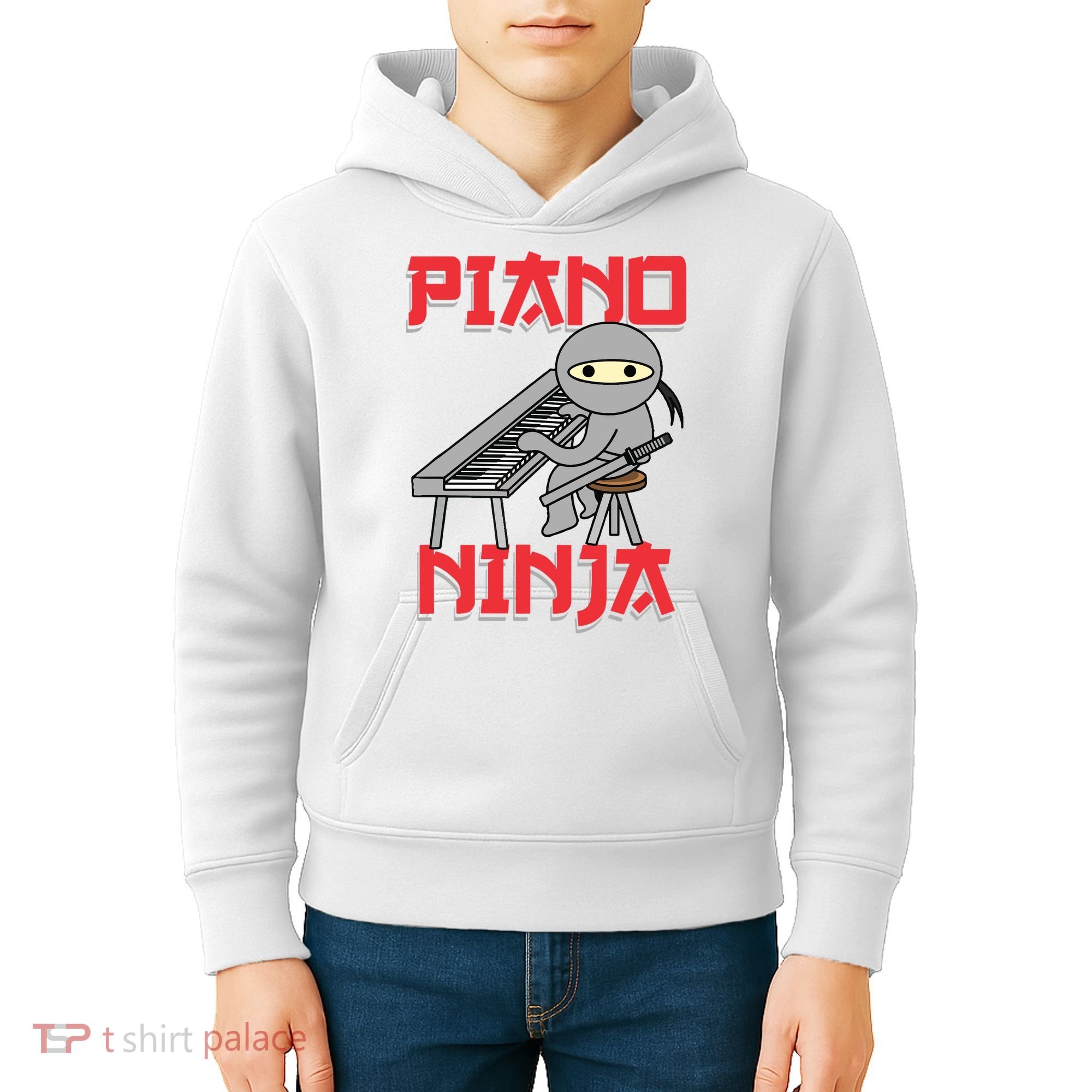 Piano Ninja Funny Keyboard Player Pianist Gift Kids Hoodie
